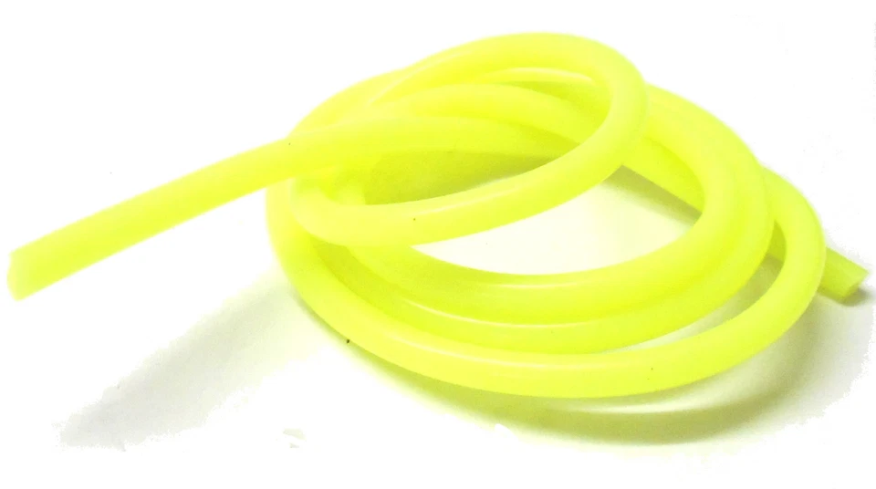 Fluorescent Solid Yellow Silicone RC Nitro Glow Fuel Line Tube Pipe 1 Meter 1/10
