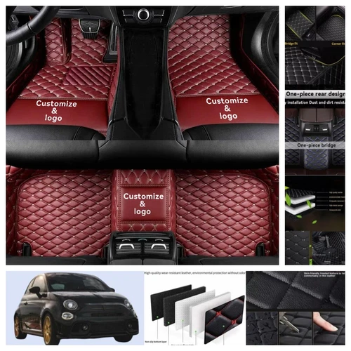 Alfombrillas coche Fiat 500 2008-2019 impermeables para todo tipo de clima alfombras personalizadas carga - Imagen 25 de 44
