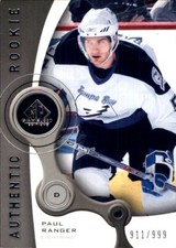 2005-06 SP Game Used #163 Paul Ranger RC SERIAL #911/999 TAMPA BAY LIGHTNING