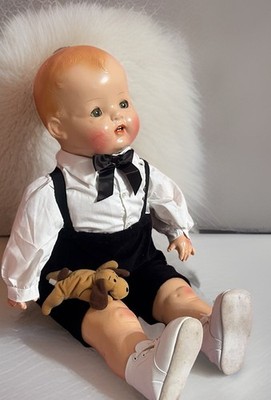 28  Antique EIHco Composition Baby Doll c1930s Sleep Eyes Working Cry HUGE