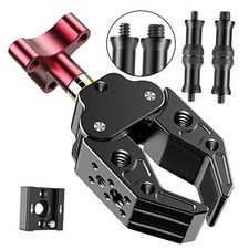 Super Clamp with 1/4 3/8 Standard Stud for Photo Video Studio, Photography