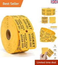 Versatile Yellow Raffle Tickets - 1000 Double Stub Rolls for Carnivals & Prizes