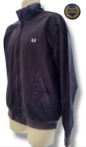 Fred Perry lined Harrington Navy Jacket size Large Mods Casuals - Picture 2 of 12