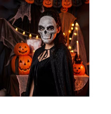 Skull Face Mask Rhinestone Halloween Costume Party Cosplay Unisex Men Women