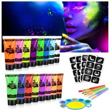  UV Bodypainting, 16 Farben Kinderschminke Gl...