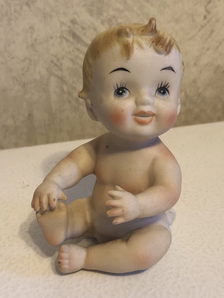 Vintage Baby Figurine In Antique Ceramic & Porcelain Figurines for