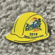 Cutback Water Coaster 2019 Water Country USA Yellow Hard Hat Pin