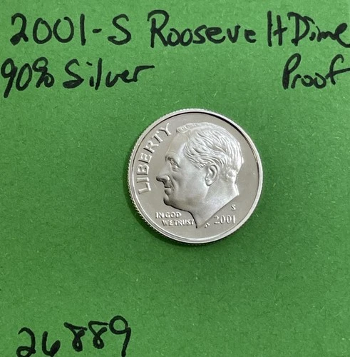 2001-S Roosevelt Dime 10c Gem DCam Proof 90% Silver
