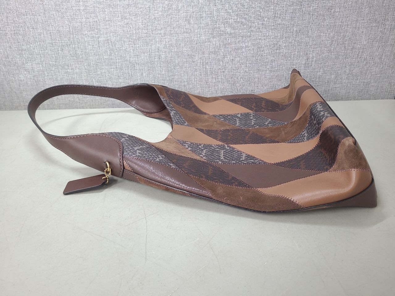 Coach Brown Leather/Suede Patchwork Large Hobo Bag - image 5