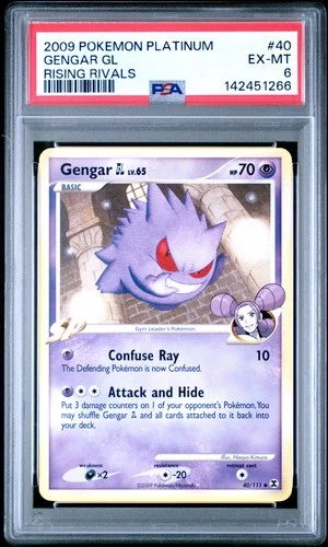 2009 POKEMON PLATINUM RISING RIVALS #40 GENGAR GL PSA 6
