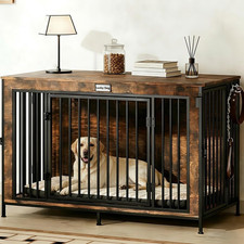 XL Dog Crate Furniture 48''  Extra Large Heavy Duty Anti-Chew Dog Kennel  Rust