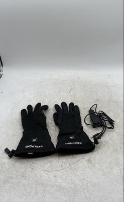 Snow Deer Mens Black Rechargeable Winter Battery Heated Gloves Size M/L