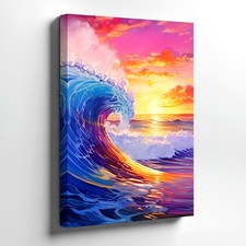 Wall Art Ocean Waves Boat Religious Figure Walking on Water Canvas Print Decor