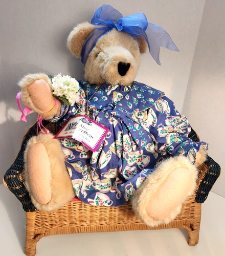 Muffy Alice Vanderbear Teacup Collection and Teacup Wicker Sofa