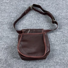 Vintage Orvis Leather Crossbody Field Satchel Bag Brown Made USA Small Utility