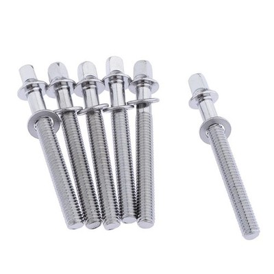 6 x NEU Silber 50mmx6mm Trommel Spannstangen mit Unterlegscheiben für Snare Drum Teile