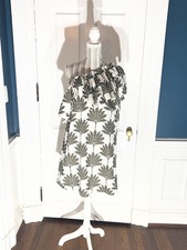 Loft One Shoulder NWT Dress Ruffle Leaf Large Tropical D456