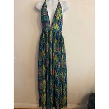 Fashion Nova Tropical Print Maxi Dress women Small vacation beach resort