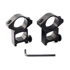 2Pcs 1" Diameter 20mm High Profile See-Thru Dovetail Scope Ring Mount Rifle Hunt