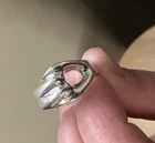 Vintage Size 8 Sterling 925 Mexico Abstract Ring Chunky Statement Ring