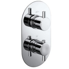 Chrome 2 Outlet Concealed Thermostatic Shower Valve with Dual Control BeBa_26810