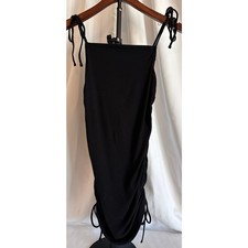 B.B. Dakota Little Black Dress Ruched Mini Adjustable Bodycon Womens Large
