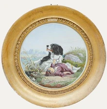 Framed 20th Century Watercolour - A Loyal Companion