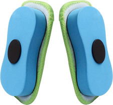2 Pcs Blue Washable Microfiber Chalkboard Eraser Set Reusable Classroom Office