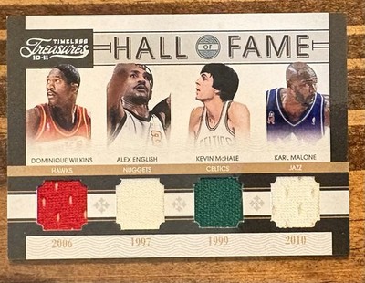 2010-11 Timeless Treasures - Hall of Fame Quad Materials Karl Malone, Dominique