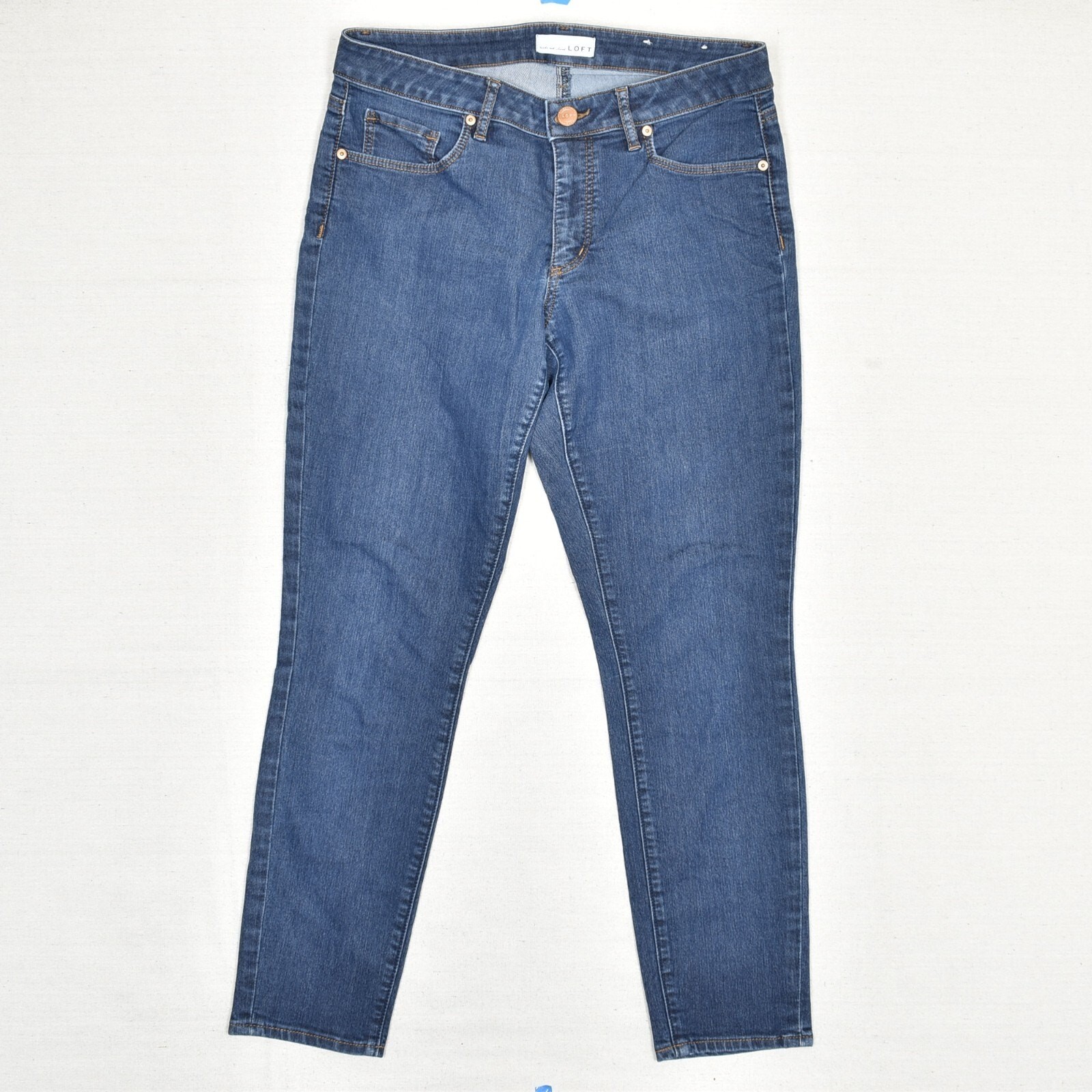 Cotton Blue Size 29/8 Curvy Skinny Zip Solid Denim