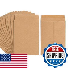 Homtable 100 Pack Brown Small Coin Envelopes Kraft Paper, 3.23x4.53 Inch