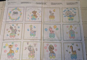 Vtg My First Precious Moments Counting Soft Baby Book Fabric Craft Book Panel