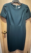 Calvin Klein Short Scuba Crepe Dress with Tulip Sleeve 12 Malachite DARK GREEN