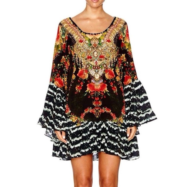 Camilla Lift The Veil A-Line Frill Dress Size 3 / 14 AU / 10 US Silk Crystals