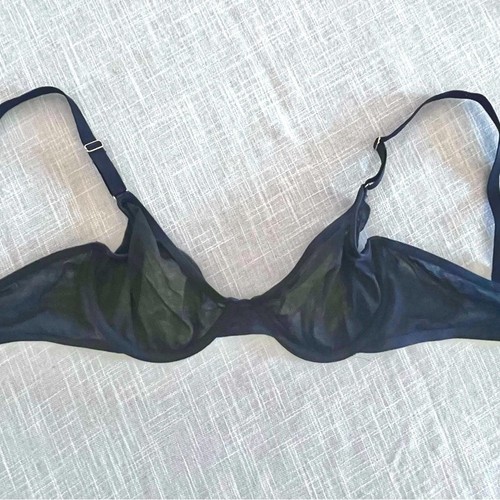 Joyspun BH schwarz Mesh BH Gr. 34D​ coquette Biker Goth - Bild 3 von 5