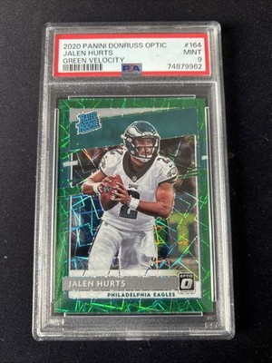 2020 Panini Donruss Optic - Jalen Hurts RC Green Velocity PSA9