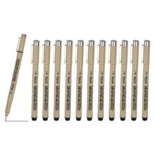 Fineliner Pens, 12 Pcs 1 1mm Fineliner Marker Black Waterproof Ink Pens