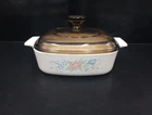 Vintage Corning Ware 1 liter A-1-B "Symphony" Casserole Dish with Pyrex Lid