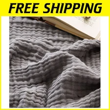 All Season 100% Cotton Grey Twin Bed Blanket Lightweight