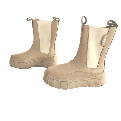 Puma Mayze Chelsea Suede Platform Boots Light Sand Sz 5.5 Active Casual NWOB