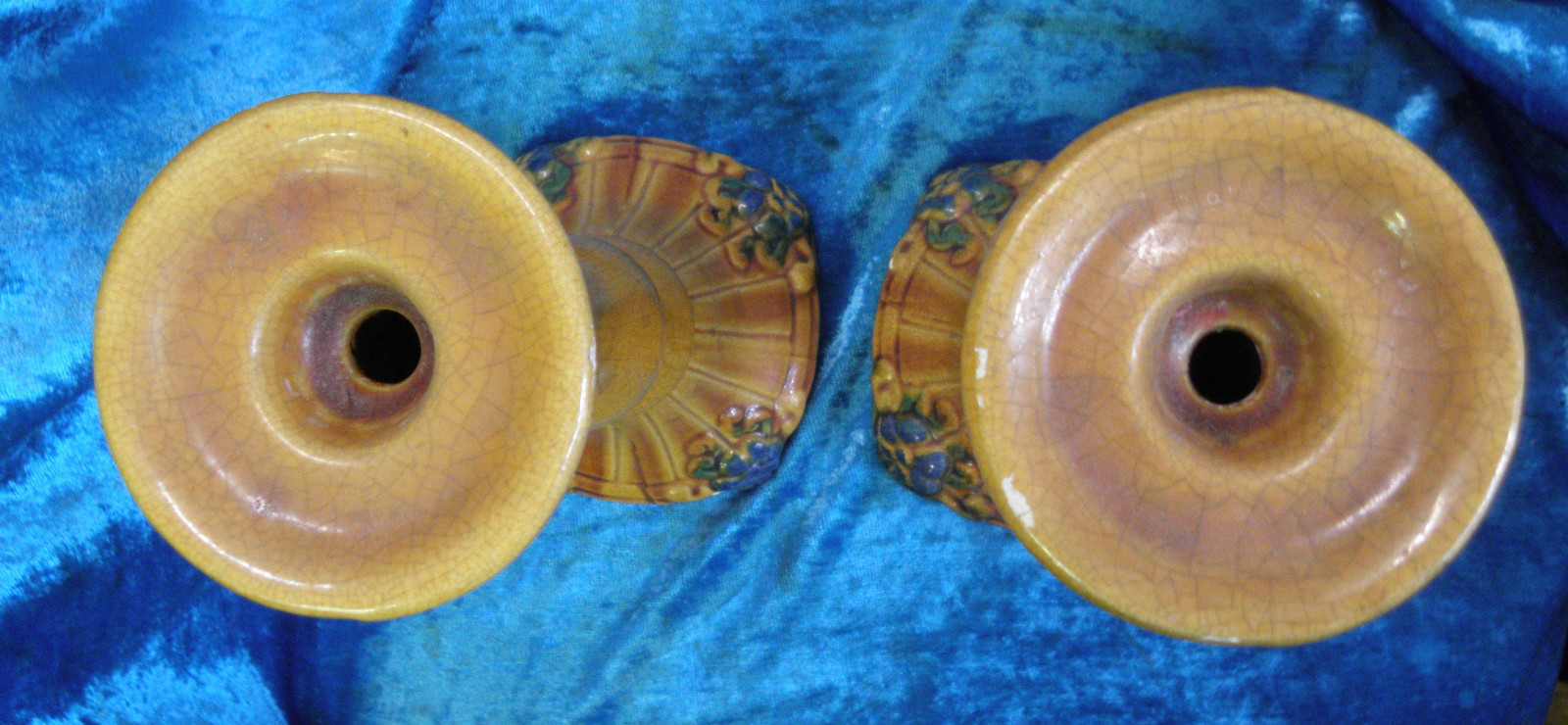 Ceramic Candlestick Set Cracked Glaze 0051010 eBay