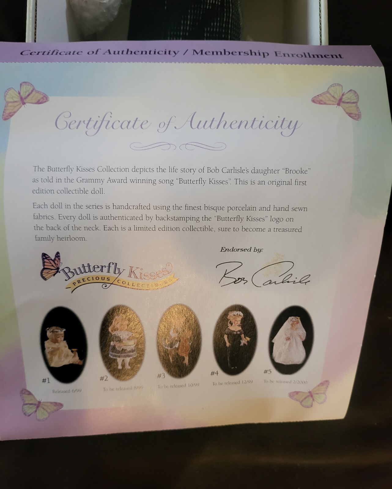 Porcelain Doll Butterfly Kisses Precious Collectible Black Evening Gown W/Box eBay