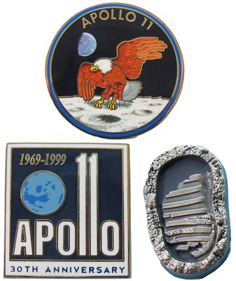 NASA Winco PIN APOLLO 11 Lot #2 moon landing anniversary boot print Armstrong
