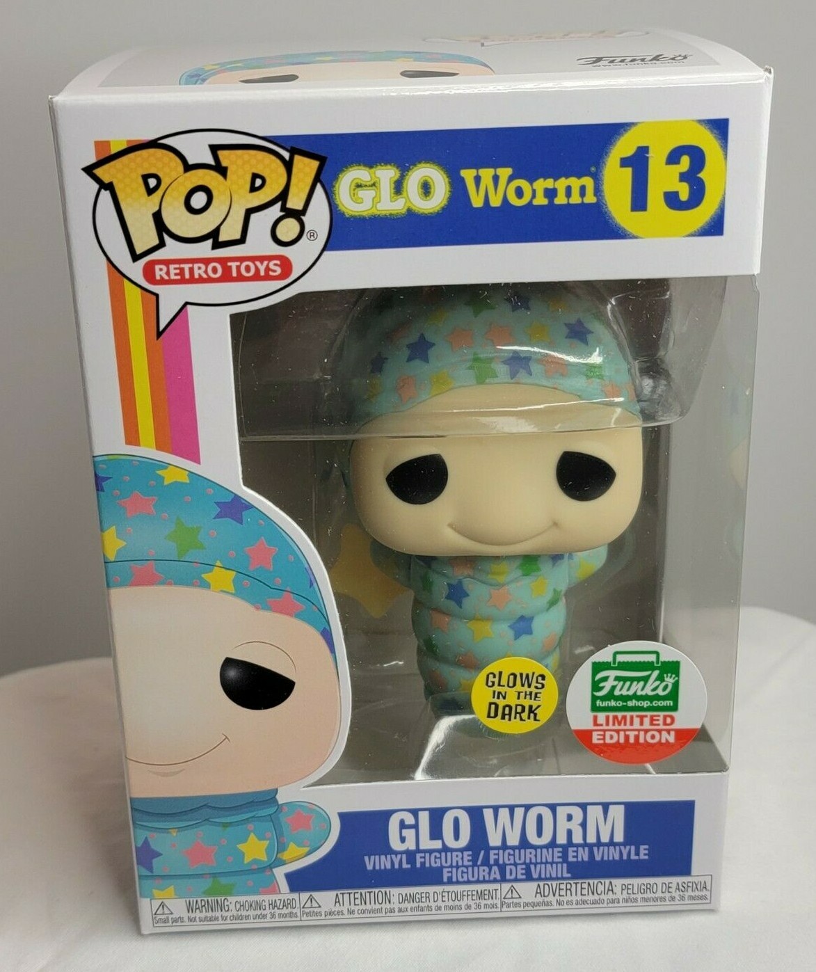 Funko Pop! Glo Worm - Retro Toys Funko Shop Exclusive - Gitd Glows In Dark #13