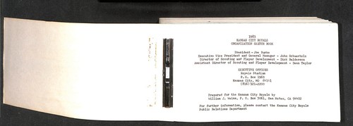 1983 KANSAS CITY ROYALS BASEBALL ORGANIZATIONAL RECORD BOOK - Picture 4 of 4