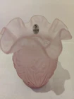 Vintage Fenton Glass Daffodil Flower Pink Opalescence Ruffled Edge Vase