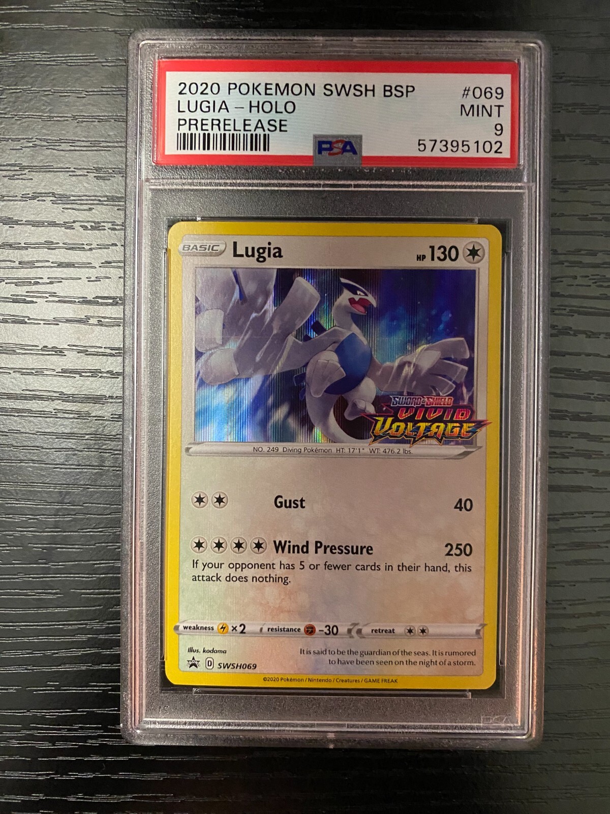 Pokemon Lugia SWSH 069 Vivid Voltage Prerelease Holofoil PSA 9 Mint