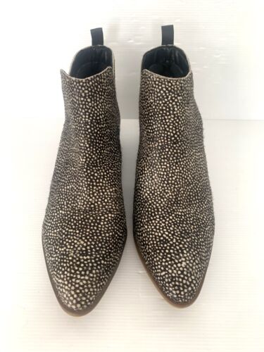 NEW $170 HUMAN PREMIUM JUNGLE ANKLE BOOT 41 / 9.5 Western LEATHER Black Leopard - Picture 3 of 18