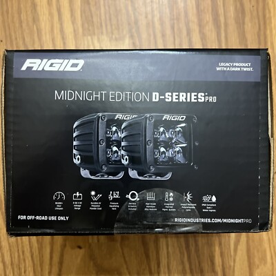 RIGID 212513BLK Flush MNT Midnight Edition Pro LED Lights D-Series Dually Spot