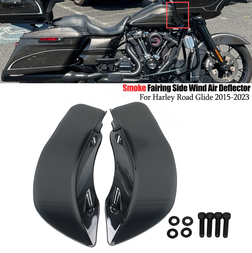 Smoke Fairing Side Wind Air Deflector For Harley Road Glide